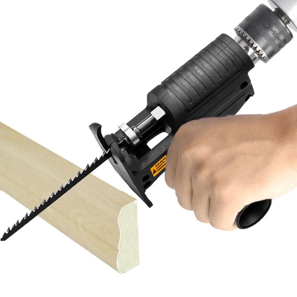 Portable Reciprocating Saw Adapter Electric Drill Modified Electric JigSaw Power Tool Wood Cutter Machine Attachment with Blades  ourlum.com Default Title  