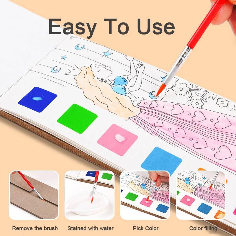 Watercolor Painting Book: Creative Kids Drawing Set & Educational DIY Toys  ourlum.com   