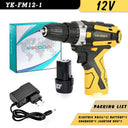 YIKODA 12/16.8/21V Electric Drill Rechargeable Cordless Screwdriver Lithium Battery Household Multi-function 2 Speed Power Tools  ourlum.com YK-FM12-1 EU 