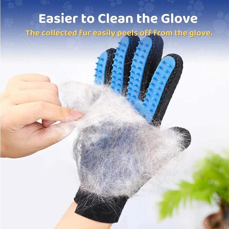 Pet Grooming Essentials: Dual Brush Bath Glove De-Shedding De-Matting  ourlum.com   