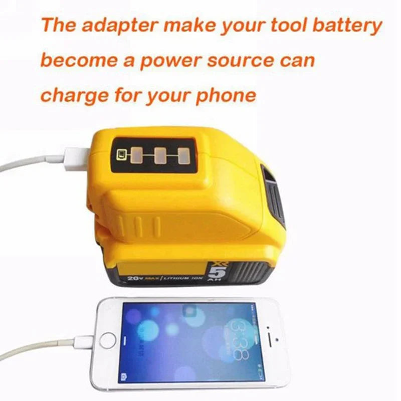 USB Converter Charger For DEWALT 14.4V 18V 20V Battery