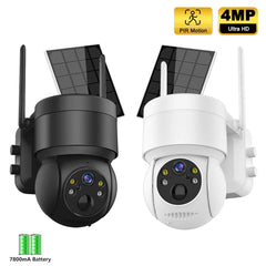 Solar-Powered Wireless Security Camera with Color Night Vision and PIR Detection