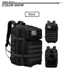 50L Tactical Backpack Men's Travel Large Capacity Rucksacks Men Waterproof Outdoor Sports Multi-functional Bags