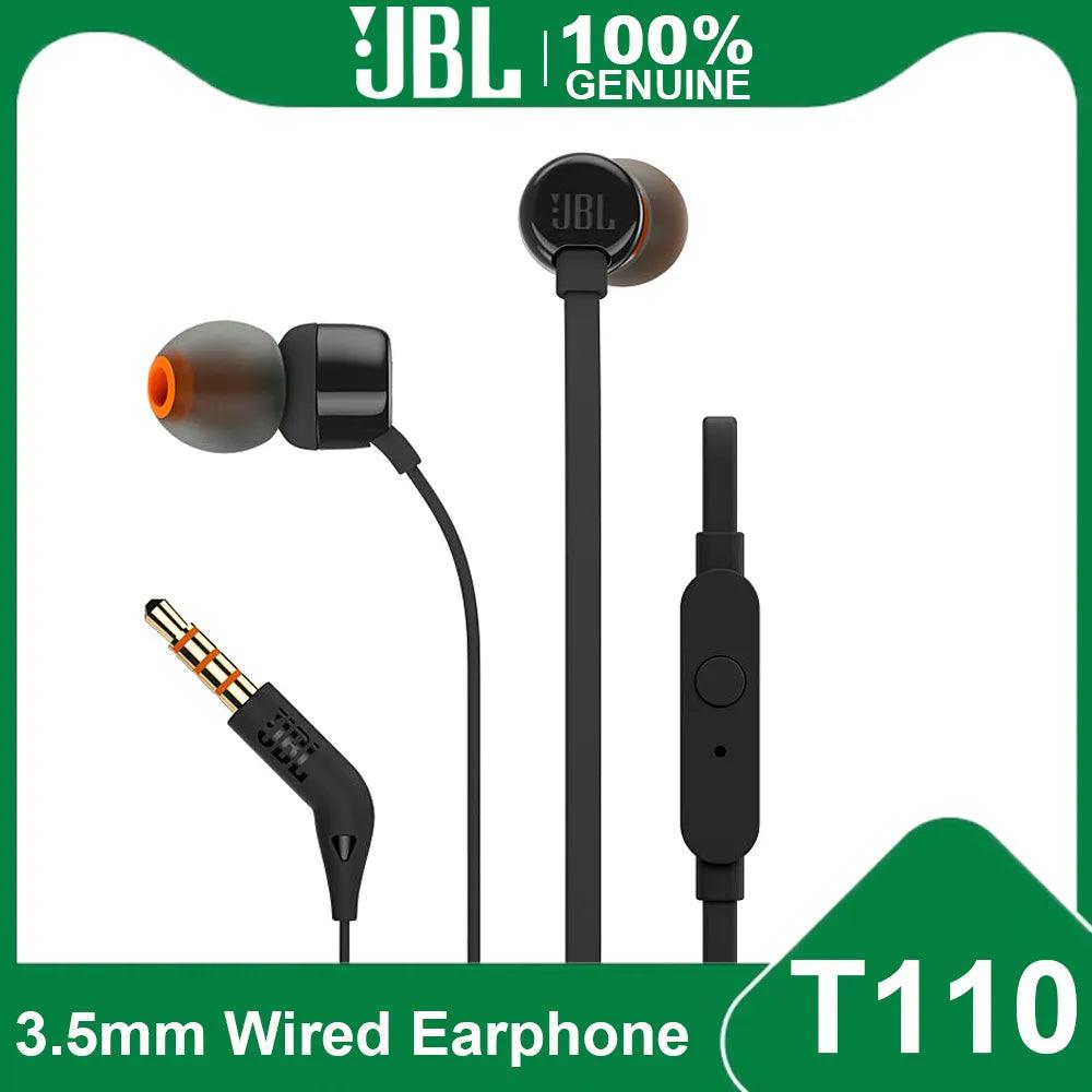JBL T110 Stereo Earbuds with Pure Bass and Handsfree Mic - Enhanced Audio Experience  ourlum.com   