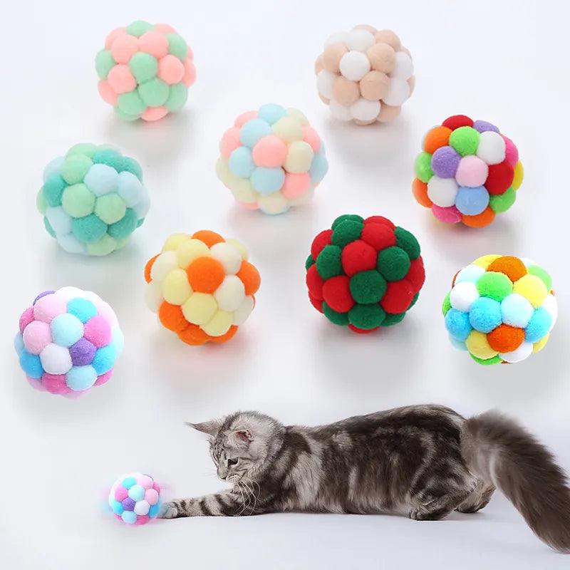 Colorful Handmade Bell Ball Cat Toy: Interactive Chase & Play Fun  ourlum.com   