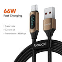 Toocki 100W PD Fast Charging Type C to Type C Cable with Display for  POCO F3 Realme Macbook iPad  ourlum.com 2m 66W A C Brown 