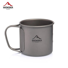 Foldable Titanium Camping Mug - Lightweight Outdoor Cooking Cup for Hiking, Picnics & Travel