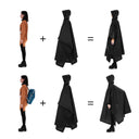 3-in-1 Waterproof Rain Poncho Lightweight Hooded Coat