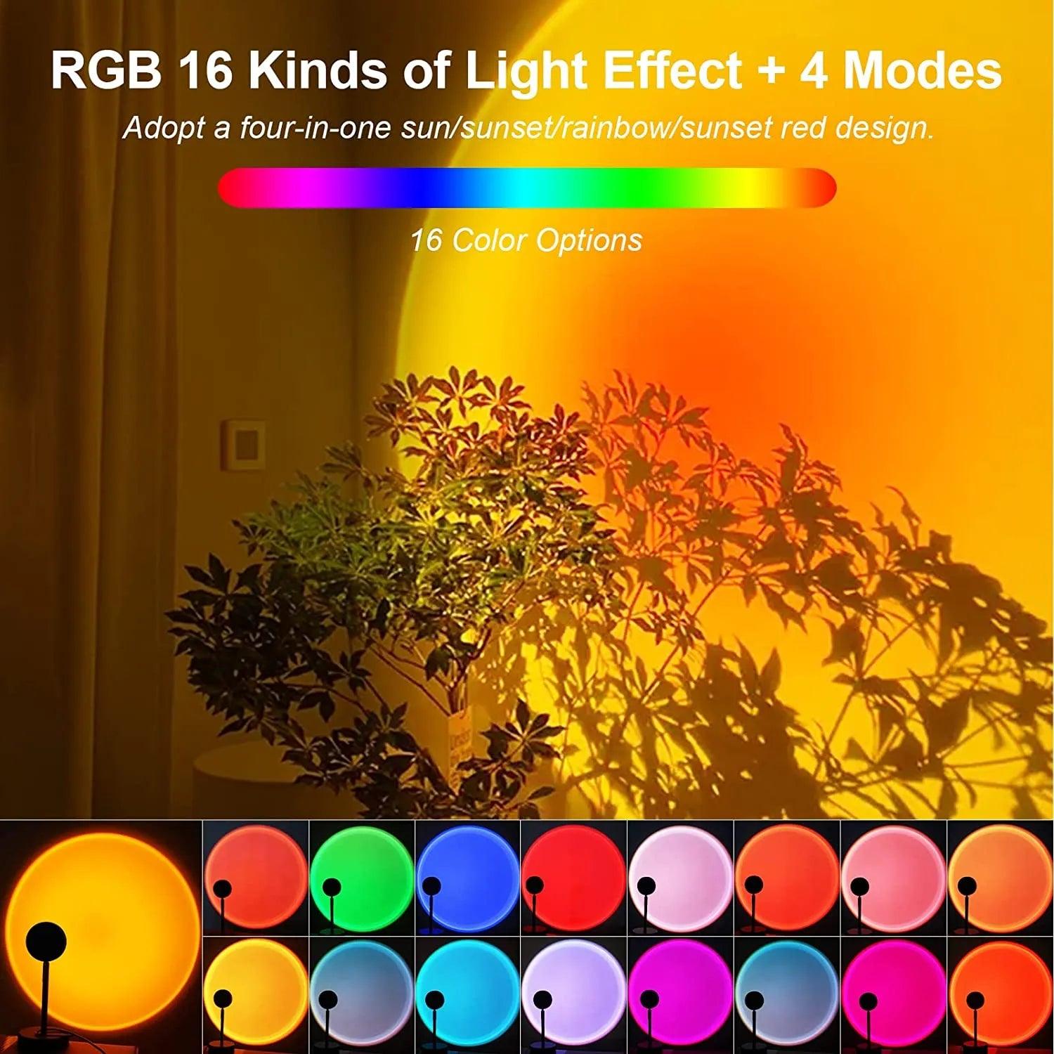 Sunset Rainbow Bluetooth Night Light Projector Lamp: Mesmerizing Atmosphere Glow  ourlum.com   