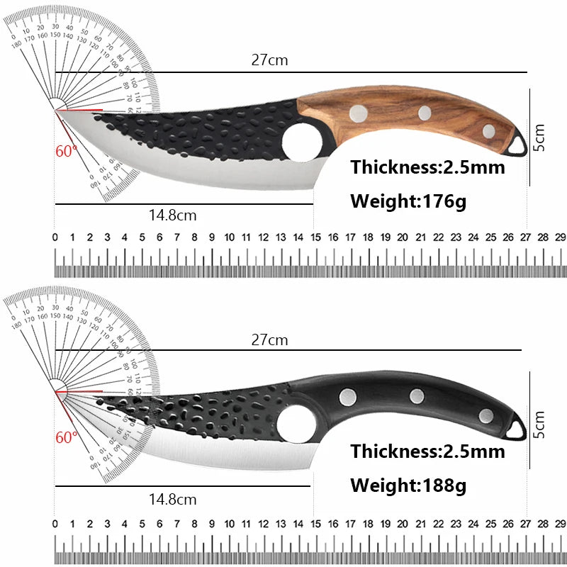 Handcrafted 6-Inch Boning Knife with Wooden Handle Cover