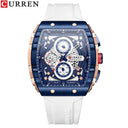 Luxury Square Quartz Chronograph Watch for Men - Waterproof Luminous Timepiece  ourlum.com blue white  