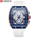 CURREN Chronograph Square Dial Men's Wristwatch: Luxury Waterproof Timepiece  ourlum.com blue white CHINA 