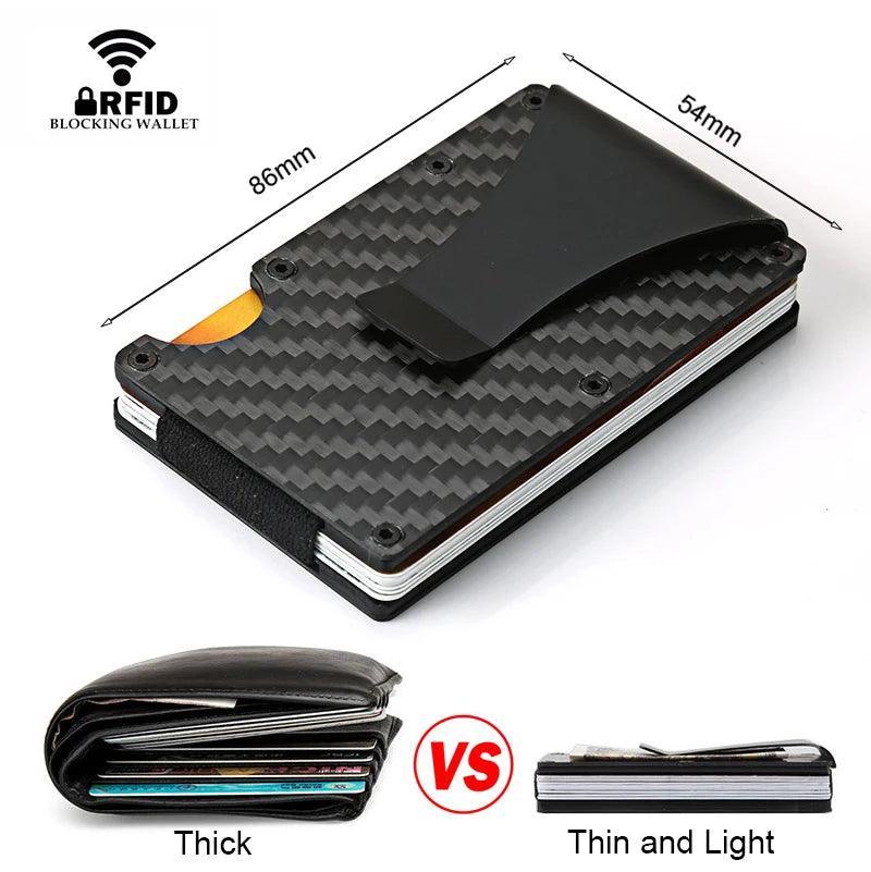 Carbon Fiber RFID Blocking Card Holder Wallet for Men  ourlum.com   