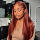 Reddish Brown HD Lace Front Wig for Women 13x6 Straight