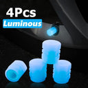 Luminous Glow Wheel Valve Caps Enhance Night Visibility 4 Pieces