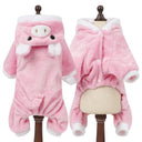 Cozy Fleece Pet Jumpsuit for Small Pets - Stylish and Functional outfit for Dogs, Cats, and Rabbits  ourlum.com Pig XS 