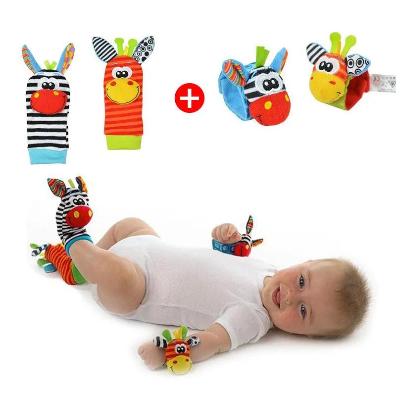 Baby Developmental Plush Rattle Toy Set with Cartoon Characters  ourlum.com   
