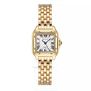 Golden Square Roman Scale Watch Elegant Luxury Timepiece