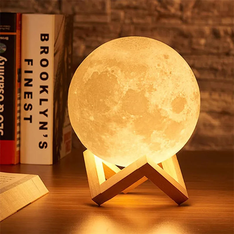3D Print Moon Lamp Rechargeable 2 Color Touch Moon Lamp LED Night Light Children's Night Lamp Bedroom Decoration Birthday Gifts  ourlum.com   