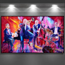 Abstract Music Jazz Band Female Singer Art Poster Canvas