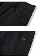 Men's pure black jeans Korean version trendy straight fit pants men's comfortable and elastic classic business jeans