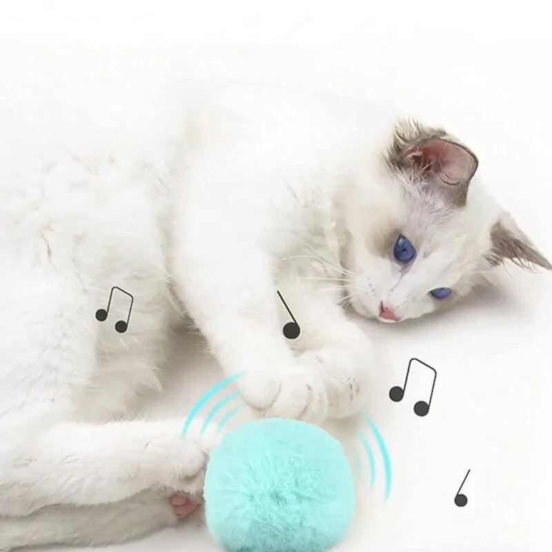 Interactive Smart Cat Toy: Plush Electric Training Squeak Ball  ourlum.com   