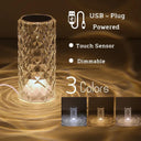 Dimmable LED Crystal Touch Lamp with Remote - 16 Colors