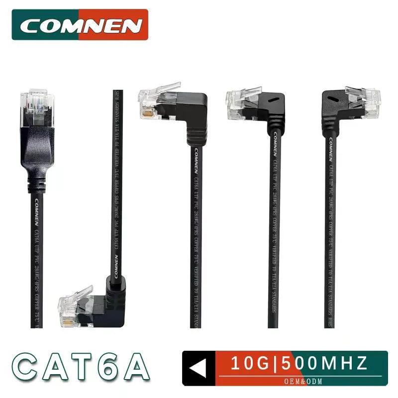COMNEN Cat6a 90 Degree Angled Ethernet Cable for TV BOX Laptop  ourlum.com   