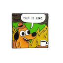 Yellow Anime Cartoon "This Is Fine" Hound Dog Enamel Pin - Cute Fashion Jewelry  ourlum.com style3  