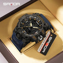 SANDA Men Sports Watch Military Design Upgrade Dual Display