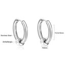 Stainless Steel Round Circle Hoop Earrings Set for Men Women