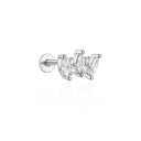 CANNER 1PC Ins Simple Flat Head Stud Earring Women 925 Silver