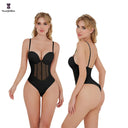 Plus Size Strap Bodysuit Corset - Seamless Shapewear with 5 Plastic Bones