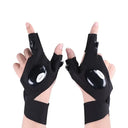 Half-Finger Fishing Gloves Led Flashlight Waterproof Tool