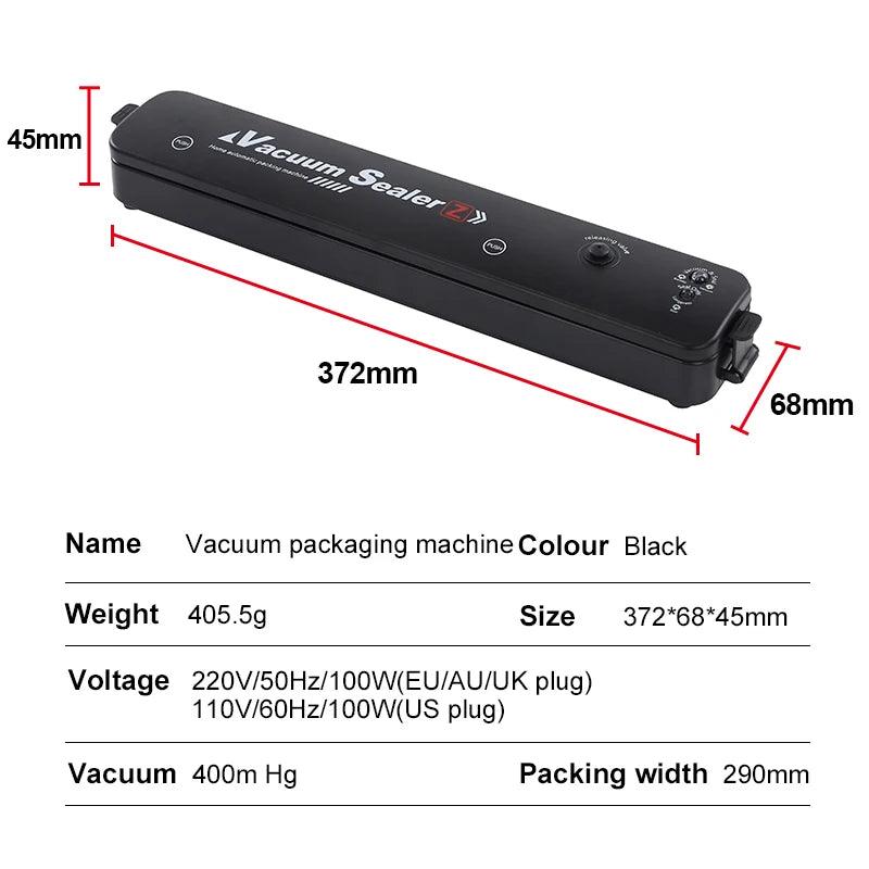 TINTON LIFE 220V/110V Vacuum Sealer Packaging Machine with Free 10pcs Vacuum bags Household Black Food Vacuum Sealer