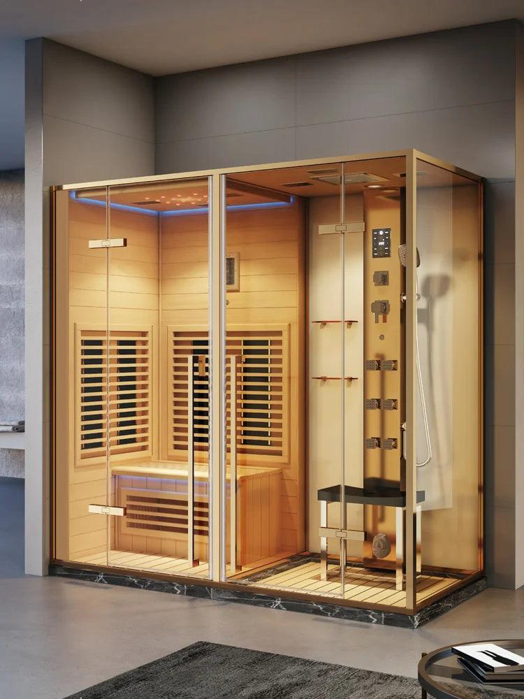 All-in-One Home Sauna, Steam Room, and Shower Unit with Dry/Wet Separation Feature  ourlum.com   