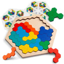 Wooden 3D Hexagonal Brain IQ Educational Puzzle Game for Kids  ourlum.com Colorful  