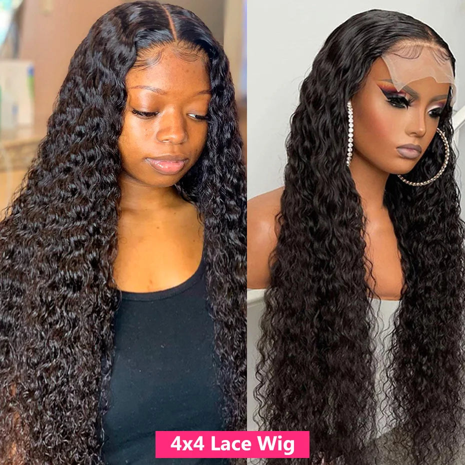 Deep Wave Frontal Wig 13x4 Lace Front Human Hair Wigs Brazilian wigs on Sale Curly Human Hair Wigs For Women Pre Plucked