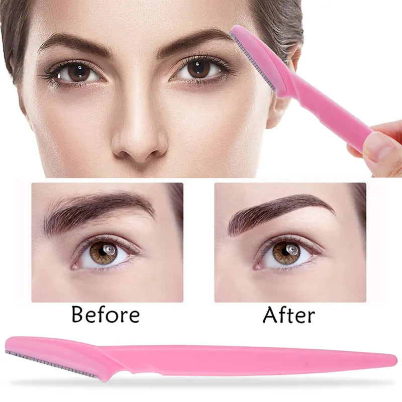 5/10/15Pcs Eyebrow Trimmer Makeup Tools Safe Eye Brow Razor Face Body Hair Removal Shaver Blades Woman Eyebrows Shaping Knife  ourlum.com   