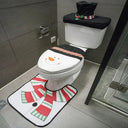 Adorable Santa Claus Christmas Toilet Seat Cover Set Decor