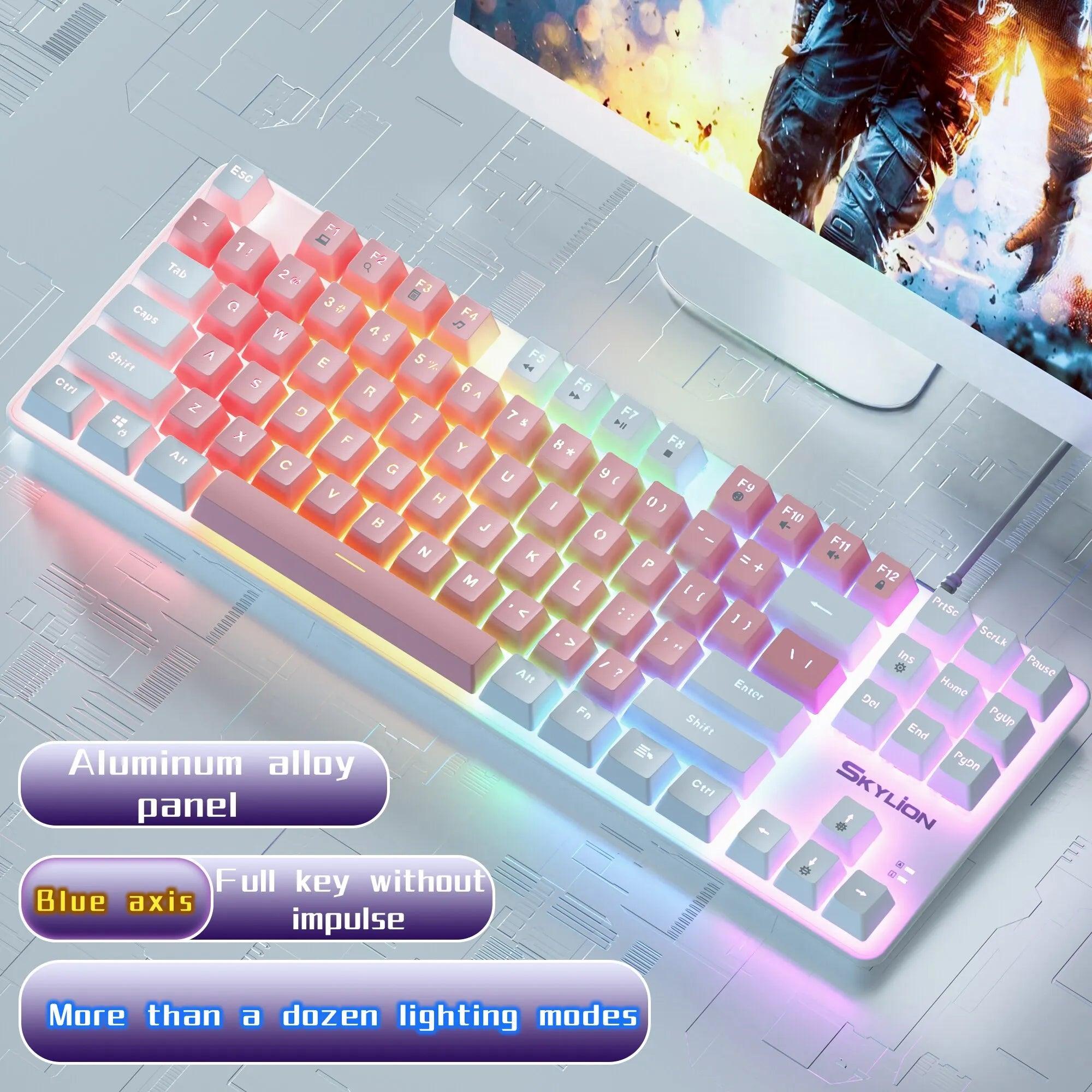 SKYLION H87 Mechanical Keyboard: Vibrant Backlight Gaming Experience  ourlum.com   