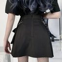 Harajuku Punk Gothic High Waist Patchwork Black Skirt Fashion