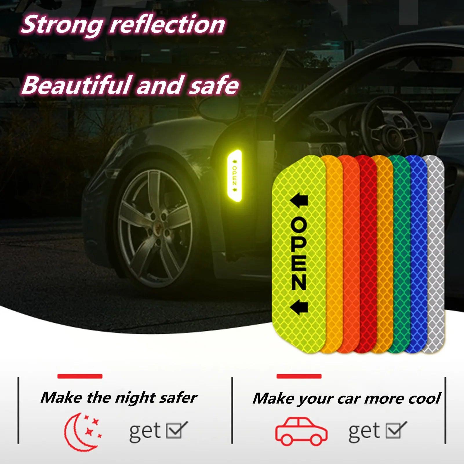 Car Door Safety Reflective Warning Reflector Tape Decal: Enhance Visibility & Safety  ourlum.com   