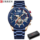 Stylish Stainless Steel Men's Watch with Quartz Movement - Waterproof Sports Chronograph Timepiece for Him by OurLum  OurLum.com D with Box  