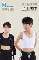 Chest Breast Binder Trans Crop Top Bandage Zipper Bra Tank