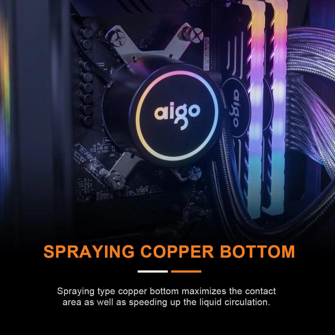 Aigo ACSE Liquid CPU Cooler: Efficient RGB Heatsink & Intelligent Cooling  ourlum.com   