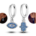 925 Sterling Silver Heart Earrings with Zircon Stones - Elegant Women's Jewelry  ourlum.com KTE018  