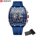 Men's CURREN Casual Chronograph Quartz Watch Blue Strap