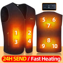 10 Areas Heated Vest Men Women USB Electric Self Heating Vest