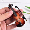 8cm Collection Decorative Ornaments Mini Violin Wooden Gifts